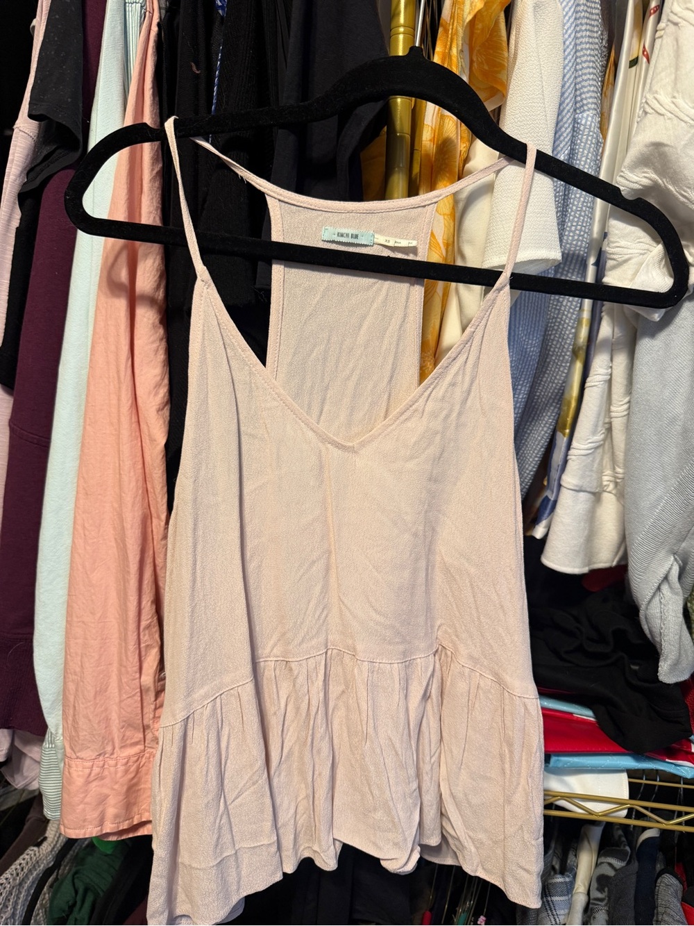 Kimchi Blue Pale Pink V-Neck Ruffle Camisole